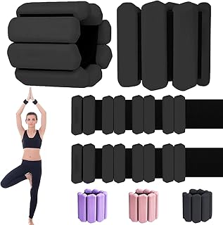 YOVKOK Adjustable Ankle Weights for Women Men,Wrist Weights set for Walking Running,1 Pair (1Lbs Each) Silicone Workout Weights for gym fitness, Jogging,yoga,pilates,strength training,physical therapy