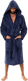 John Christian Men's Warm Hooded Fleece Dressing Gown Navy