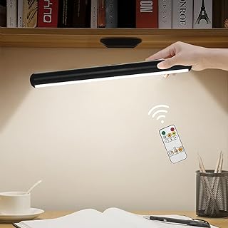 مصباح مكتب LED، مصابيح صغيرة مغناطيسية لاسلكية قابلة للشحن عن طريق USB 5 واط، تعمل باللمس وبجهاز تحكم عن بعد، مناسبة للخزائن وللمنزل والمكتب والمطبخ وغرفة النوم، من هابفيش، أسود