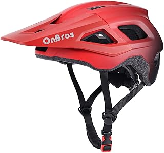 Bike Helmet, OnBros Cycle Helmet Men and Women, Scooter Skateboard MTB BMX Bike Helmet Lightweight, Mountain Bike Helmet with Visor, Bicycle Helmet 55-58cm