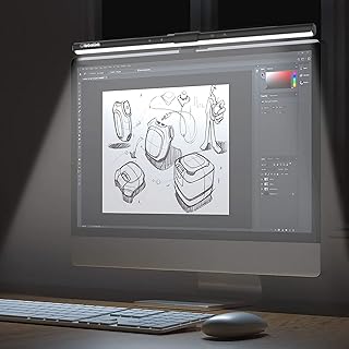 مصباح شاشة الكمبيوتر، شريط إضاءة USB ليد 52 سم بتقنية التعتيم التلقائي يعمل باللمس بدون حدوث وهج على الشاشة أثناء القراءة الإلكترونية، مصباح للمنزل والمكتب يناسب أجهزة الكمبيوتر بمقاس 22 إلى 27 انش