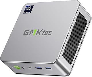 كمبيوتر K9 انتل كور الترا 5 125H من GMKtec (تربو 4.5 جيجاهرتز، 14C/18T) ويندوز 11 برو، 1 تيرابايت، 32 جيجابايت، SSD ثنائي DDR5 5600 ميجا هرتز LAN مزدوجة 2.5 جيجا مروحة واي فاي 6 USB-C بلوتوث 5.2 .2