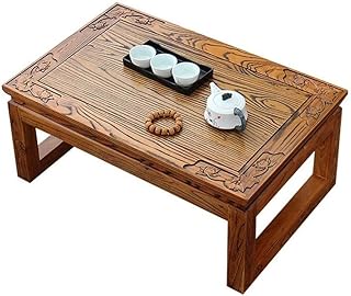 Wooden tea table, Coffee Table Japanese StyleTable, End Tables Coffee Table Indoor Tea Table Bay Window Table Tatami Table Wooden Tea Table Wood Floor Table (Color : Brown, Size : 600 * 40 * 25cm)