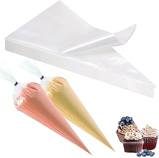 Luoqun88 Extra Large Piping Bags, Piping Bags Disposable - 18inch, 50 Pack Clear Disposable Icing Bags, PE Tear-Proof Strong Icing Bags Thick, Easy Piping Bag for DIY Cake & Cookies (45×24cm, Clear)