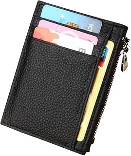 AprinCtempsD RFID Blocking Women‘s Credit Card Holder Slim Genuine Leather Men's Small Coin Pocket Purse Mini Wallet Zipper