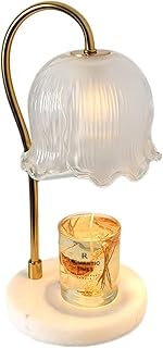 Crystal Lamp Shade Fragrance Top-down Wax Melting Lamp Candle Warmer Lamp with Marble Base for Home Bedroom