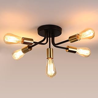 Lightess Pendant Light E27 Metal Ceiling Light Fixture Modern Chandelier for Bedroom Living Room Restaurant (Bulb Not Included)