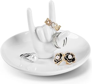 Aspegiffu Hand Ring Holder for Jewelry, I Love You Hand Jewellery Holder Trinket Dish Tray, Engagement Wedding Valentines Birthday Christmas Gift for Her Him Husband Wife Girlfriend Bride Women Gifts