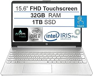 لابتوب اش بي 15 FHD TOUCH i7 احدث اتش بي شاشة لمس 15.6انش FHD IPS ثماني النواة i7,1065G7 الجيل 10. حتى 3.9 جبهرتز ايريس بلس رام 32 جب SSD 1 تيراHDMI ,C WiFi ويندوز 10هوماليفليكس