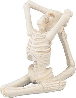 Nurnesy Yoga Skeleton Statue Lifelike Unique Stretching Posture Skeleton Figurine for Festival Decor