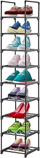 Dyserbuy 9 Tier Shoe Rack, Tall Shoe Storage Organiser, Vertical Shoe Stand Shelf, Narrow Shoe Tower for Closet, Living Room, Bedroom, Entryway, Grocery Room, Black