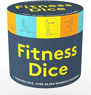 Fitness Dice: 7 Wooden Dice, Over 45,000 Workout Routines!