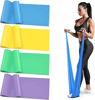 Resistance Bands, Fitness Exercise Bands with 4 Different Resistance Levels, Long Resistance Bands for Women or Men, Ideal for Strength Training,Yoga,Gym,Pilates,Fitness