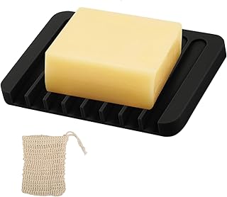 1 x Silicone Soap Dish Black Soap Dish with Drainage Soap Holder Soap Tray Sink Soap Dish