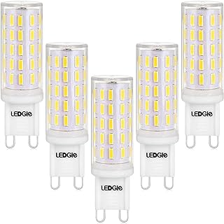 ليدجل مصابيح LED G9 6 واط، غير قابلة للتعتيم 54 مصباح LED ابيض بارد 6000 كلفن بدون وميض، ما يعادل لمبة هالوجين 60 واط، عبوة من 5 قطع