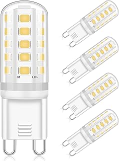 مصباح اضاءة LED G9 من ايكو لوما 5 واط يعادل الهالوجين 40 واط ابيض طبيعي 4000 كلفن، تيار متردد 220-240 فولت، مصباح G9 LED غير قابل للتعتيم بدون وميض، زاوية شعاع 360 درجة، عبوة من 4 قطع