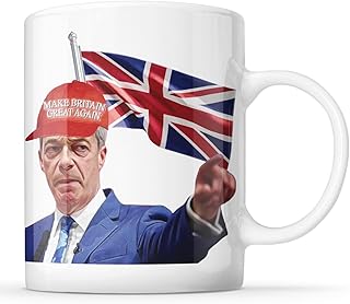 مج سيراميك بطبعة عبارة «Make Britain Great Again» من ماك مج - نايجل فاراج - Reform Politics، سعة 11 اونصة سائلة