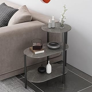 Vital Living Room Tables Light Luxury Sofa Side Table Creative Side Table Coffee Table Wrought Iron Side Table Living Room Corner Table Three-Layer Shelf Design Make Full Use of Storage Space