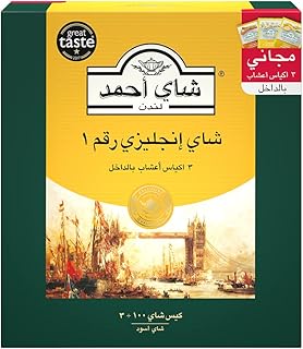 شاي اسود انجليزي من احمد، 103 كيس شاي، 205 غرام - عبوة واحدة