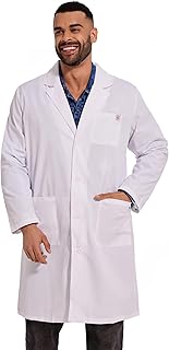 White Work Coats Workwear with 3 Pockets, Working Uniform Students Coat Food Coat