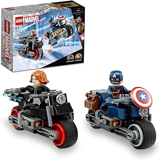 مجموعة الدراجات النارية لكابتن أمريكا والأرملة السوداء 76260 من LEGO Marvel؛ لعبة الدراجة النارية للأطفال بعمر +6 (130 قطعة)