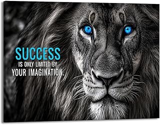 Motivational Phrases Poster Print Inspiring Words Wall Art Canvas Painting Tiger Lion Leopard Eagle Office Decor Home Decoration (SKU22,12 x16inch=(30 x 40 cm),Framed)