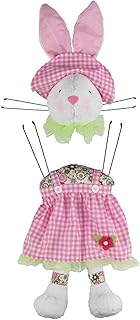 Craig Bachman Plush Girl Bunny Decor Kit Pink White Bunny Dress - Plush Easter Bunny Wreath Kit