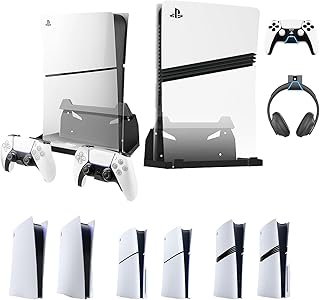 BracNova Wall Mount for PS5,PS5 Holder Wall Mount With Silicone Cover For PlayStation 5 Console Digital and Disc Edition, Metal PS5 Wall Mount Kit with Removable Hooks for PlayStation 5 Controller