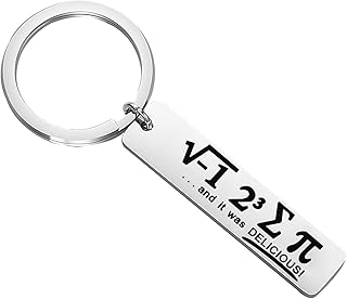 FUSTMW Math Gift I Ate Some Pie and It Was Delicious Keychain Funny Math Geek Gifts