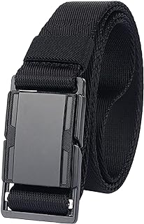 'QAZSE Men's Nylon Belt 1.26'' Wide Quick Release Magnetic Buckle Webbing Belt, Military Casual Outdoor Golf Belts for Men'