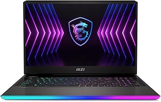 MSI لابتوب للالعاب GE77HX 17.3 انش FHD 360Hz من رايدر، انتل كور i7-12800HX RTX3080TI 16GBDDR5 1TB NVMe SSD ويندوز 11 - رمادي داكن (12UHS-074)