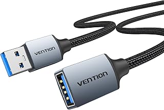 فينشن كيبل وصلة USB بطول 10 قدم - كيبل تمديد USB 3.0 ذكر الى انثى، سلك نايلون مضفر لنقل بيانات عالية لكاميرا الويب والكاميرا والكيبورد والماوس وذاكرة الفلاش والطابعة