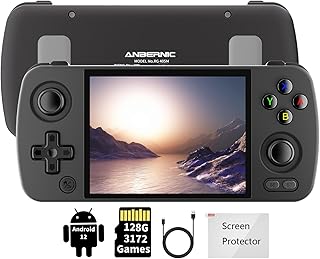 RG405M Handheld Retro Game Console, 4 Inch Aluminum Alloy Case, 640*480 IPS Touchscreen, Resolution Compatible with Google Play Store, Built-in 128 TF Card