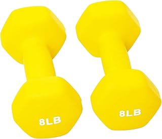 BalanceFrom Set of 2 Neoprene Coated Non-Slip Grip Dumbbell Weights