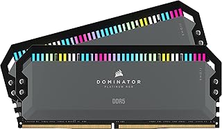 كورسير ذاكرة كمبيوتر دوميناتور بلاتينيوم RGB DDR5 RAM 32GB (2x16GB) 6000MHz CL30 AMD اكسبو اي كيو - رمادي (CMT32GX5M2B6000Z30K)