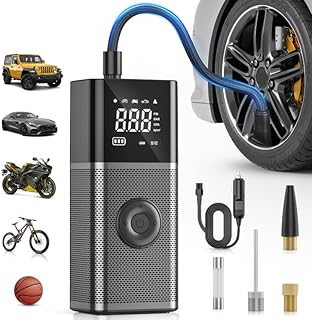 Nilight - Portable Tire Inflator, Rechargeable Air Compressor, DC 12V 150PSI, Cordless Battery, Cigarette Powered, 2X Faster, Inflation Air Pump with Gauge