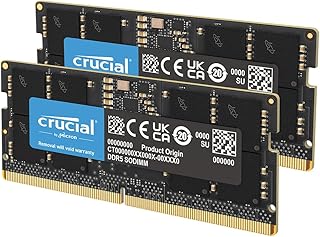 مجموعة ذاكرة RAM كروشال 32 جيجابايت 2×16 DDR5 5600 ميجاهيرتز او 5200 ميجاهرتز 4800 كمبيوتر مكتبي CT2K16G56C46S5 سوديم سعة 32.0 GB