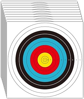 THREE ARCHERS 30pcs/50pcs Targets Paper Standard Archery 40cm 10 Ring Bow and Arrow Targets for Hunting & Shooting Archery Accessories for Target Practice