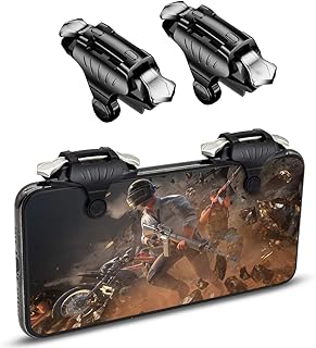 Newseego PUBG Mobile Phone Gaming Triggers, [1 Pair] Upgraded Smart Phone Sensitive Shoot Aim & Fire Buttons with L1R1 Trigger for PUBG/Call of Duty for iOS/Android - Black، من نيوزيكو، USB، أسود