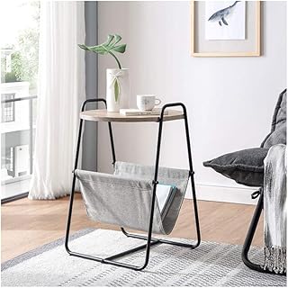 Coffee Tables Sofa Side Small Modern Minimalist Nordic Creative Iron Side Table Round Table Corner Table (Color : Black)(A)