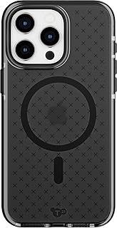 Tech21 Evo Check case for iPhone 15 Pro Max - Compatible with MagSafe - Impact Protection Case - Smokey/Black