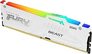 كينجستون تكنولوجي فيوري بيست وايت RGB 32GB 5200MT s CL40 DDR5 XMP DIMM | مزامنة بالاشعة تحت الحمراء | برنامج CTRL | زيادة سرعة المعالج | التوصيل والتشغيل | انتل اكس ام بي 3.0 | وحدة .