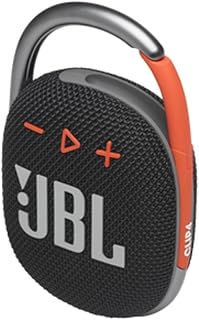 JBL مكبر صوت بلوتوث محمول كليب 4، طاقة 5 واط، تشغيل لمدة 10 ساعات، مقاوم للماء والغبار بتصنيف IP67 - اسود/برتقالي