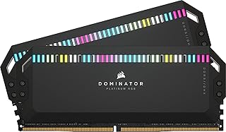 كورسير ذاكرة كمبيوتر مكتبي محسّنة من دومينيتور بلاتينيوم RGB DDR5 64GB 2×32GB 5600MHz C40 انتل تنظيم الجهد الداخلي تبريد دي اتش اكس حاصل على براءة اختراع 12 مصباح LED كابليكس فائق