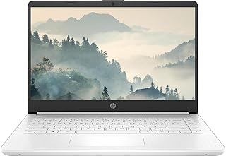 HP لابتوب 14 انش خفيف للغاية للطلاب والاعمال، انتل سيليرون N4120، 8GB RAM، تخزين 192GB (64GB eMMC+128GB Micro SD)، واي فاي، بلوتوث، HDMI، كاميرا ويب، USB-A&C، ويندوز 11 S-ابيض