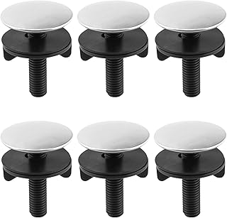 YUENPUN 6 PCS Kitchen Sink Tap Hole Cover Black, Sink Tap Hole Stopper, Stainless Steel Black Sink Tap Hole Blanking Plug, Kitchen Sink Faucet Hole Blanking Cap for Home Kitchen Bathroom