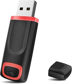 جوانوي ذاكرة فلاش USB 3.0 سعة 64GB مع مؤشر LED لتخزين البيانات الاحتياطية للكمبيوتر واللابتوب (احمر-اسود)