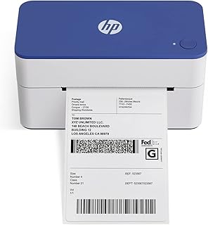 HP طابعة ملصقات حرارية صغيرة الحجم 4×6 من وورك سولوشنز، طابعة سهلة الاستخدام عالية السرعة مع 300 نقطة لكل بوصة للمنزل والمكتب او العمل. تدعم الكمبيوتر وماك، من اتش بي، أحادي اللون