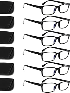 Kerecsen 6-Pack Reading Glasses Blue Light Blocking,Spring Hinge Readers for Men Women,Computer Eyeglasses