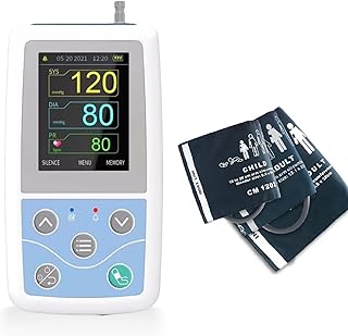 ABPM50 Handheld 24hours Ambulatory Blood Pressure BP Monitor for Child Adult Continuous Monitoring NIBP with 3 Cuffs & Free Software